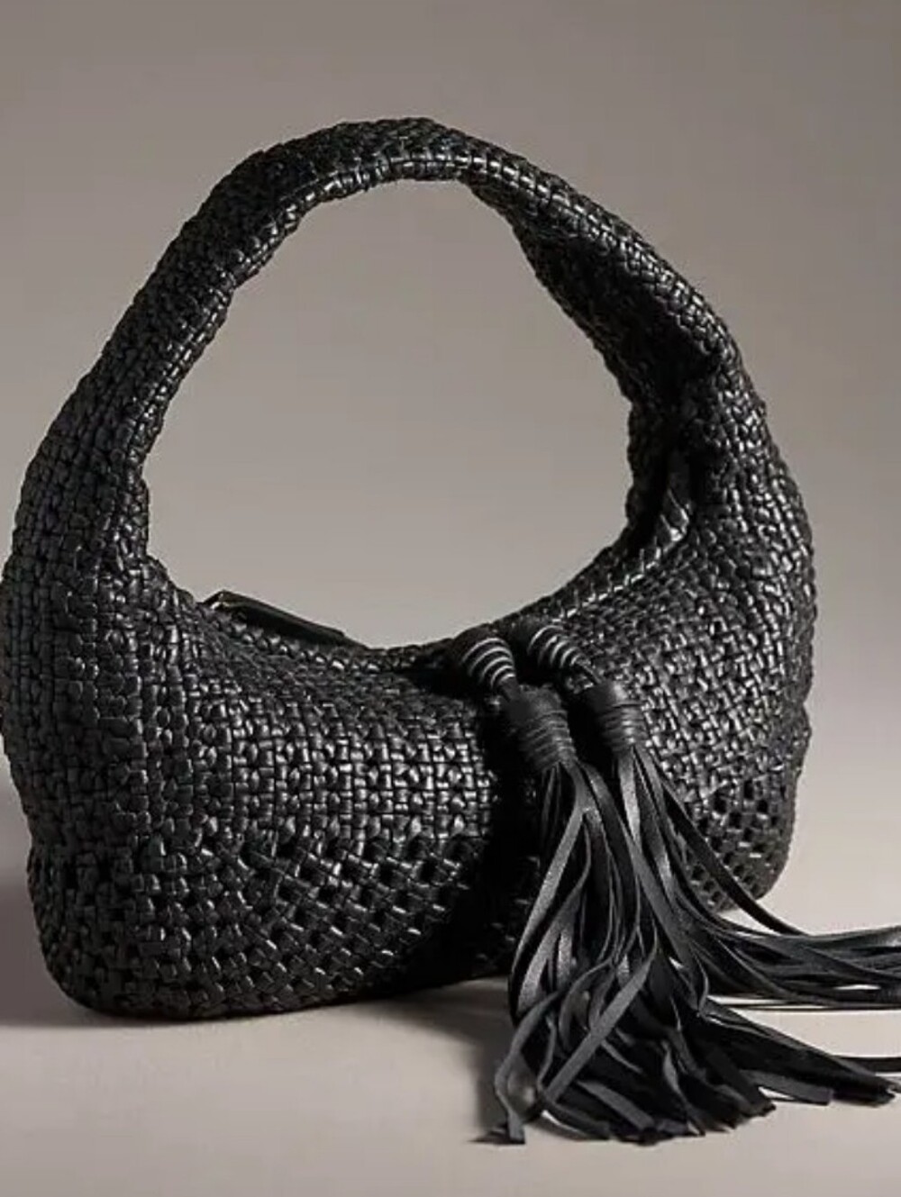 Dolce Vita "Zenia" Woven Leather Tassel Handbag - NEW
